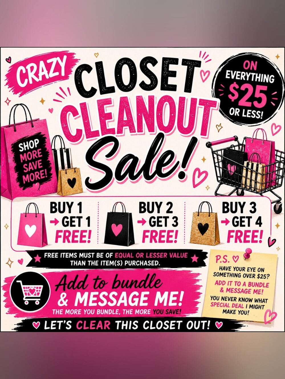 CRAZY CLOSET CLEANOUT SALE!